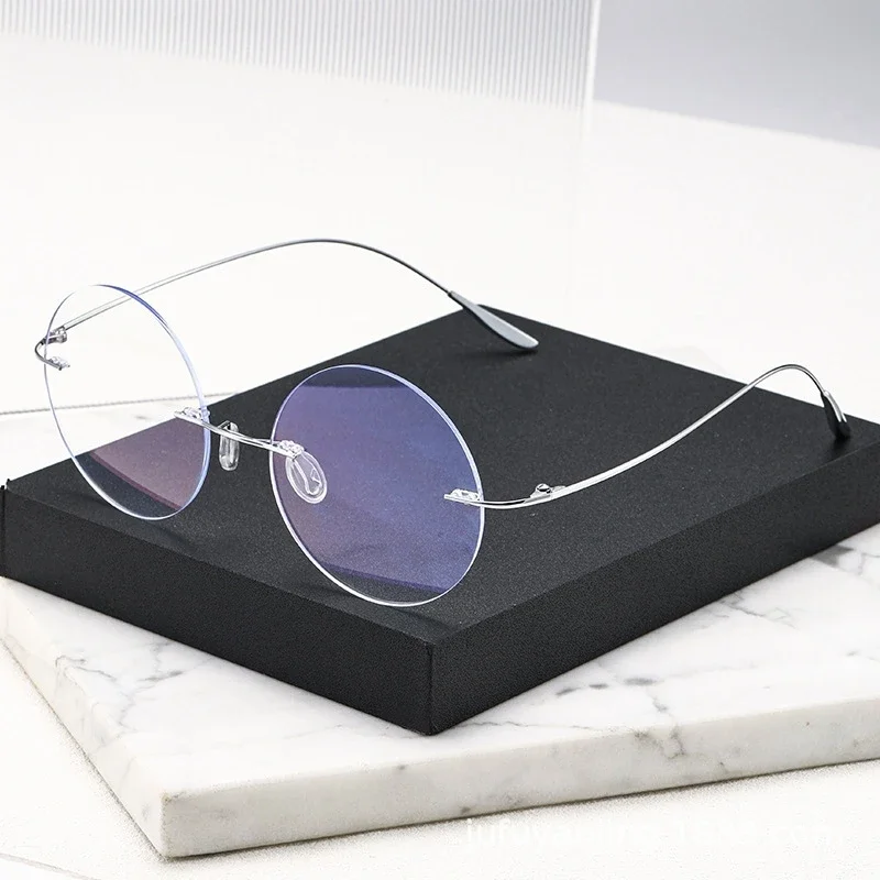 

KUXA мужские и женские ретро круглые очки без оправы, оптические очки по рецепту, прогрессивные мультифокальные очки для близорукости и дальнозоркости 0176