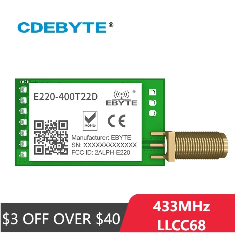 433MHz LLCC68 LoRa 470MHz Wireless Module 22dBm Long Range 5km CDEBYTE E220-400T22D SMA-K UART RSSI Transmitter Receiver SEMTECH