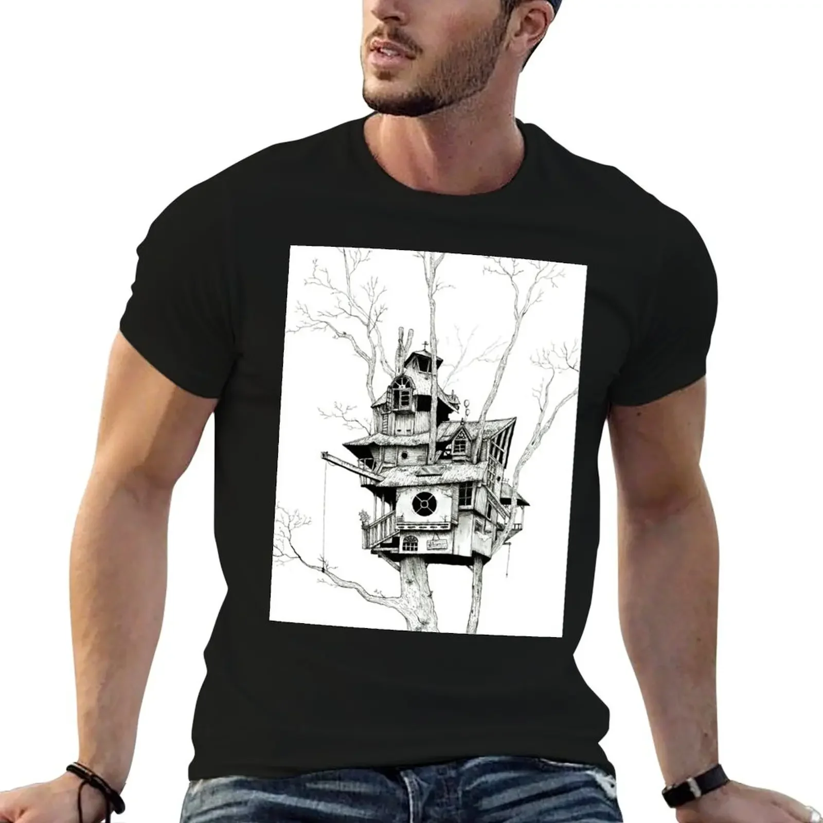 Treehouse T-Shirt blanks cute tops plain plus sizes mens graphic t-shirts pack