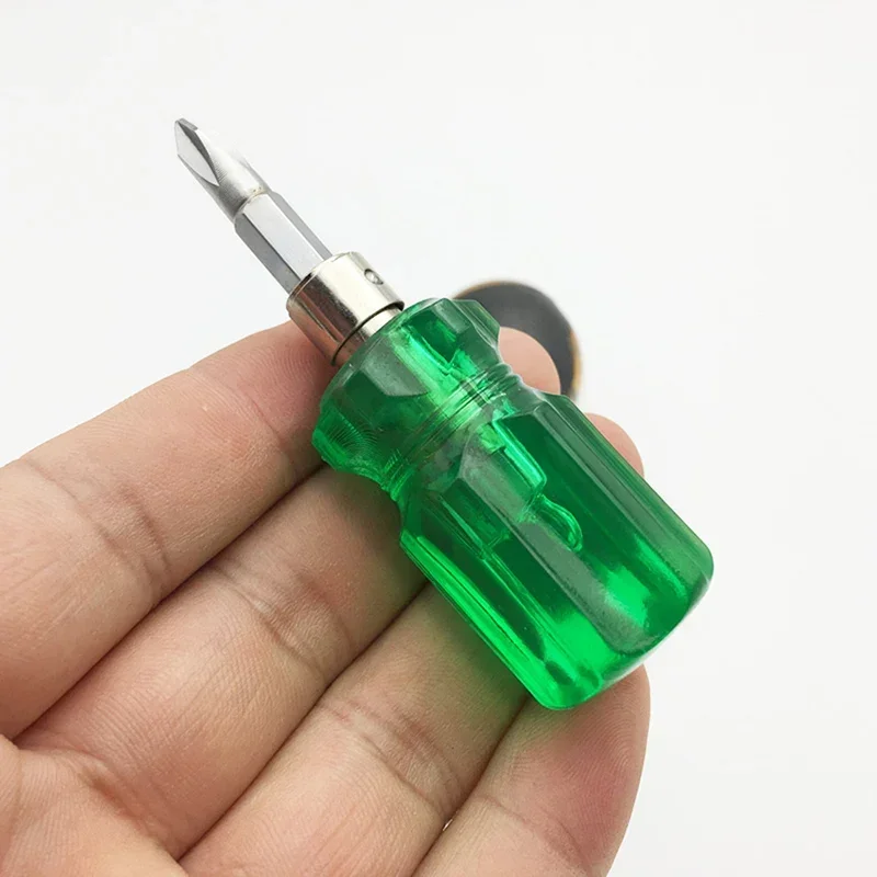 5x75 Mini Portable Small Carrot Screwdriver Telescopic Screwdriver Transparent Head Double-Use Screwdrivers Manual Repair Tool