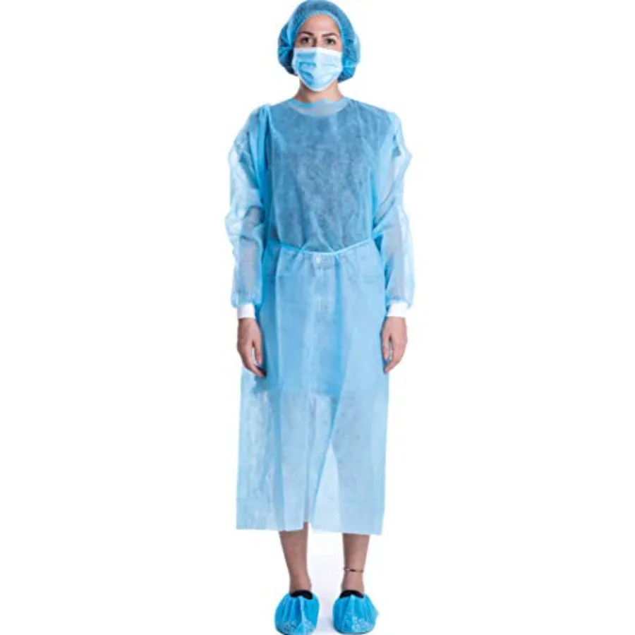 

Disposable Isolation Gown Polypropylene Lab Gowns Knit Cuff Long Sleeve Pack of 15 for Medical and Laboratory Use Lightweight B