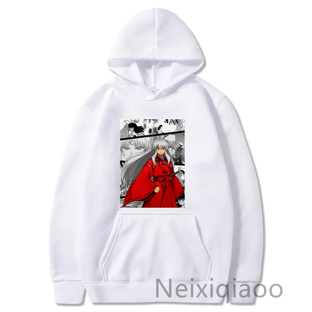 Moletom de lã Inuyasha masculino e feminino moletons de anime quentes streetwear inverno plus size Animation casual sports style