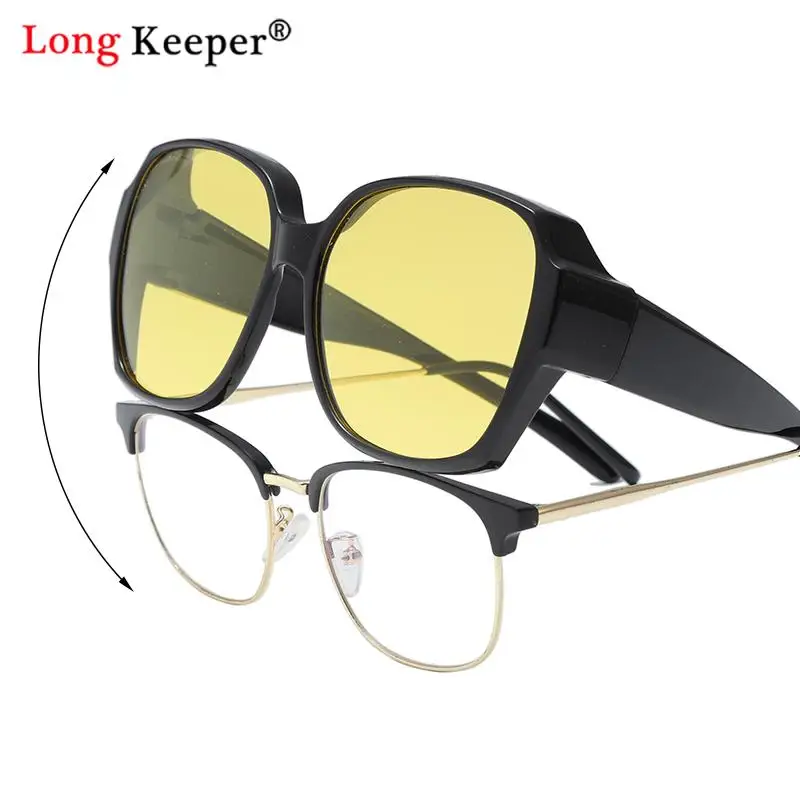 

Polarized Night Vision Sunglasses for Women Myopia Glasses Vintage Sunglasses Men Female Punk Yellow Lenses Uv400 Driving Shades