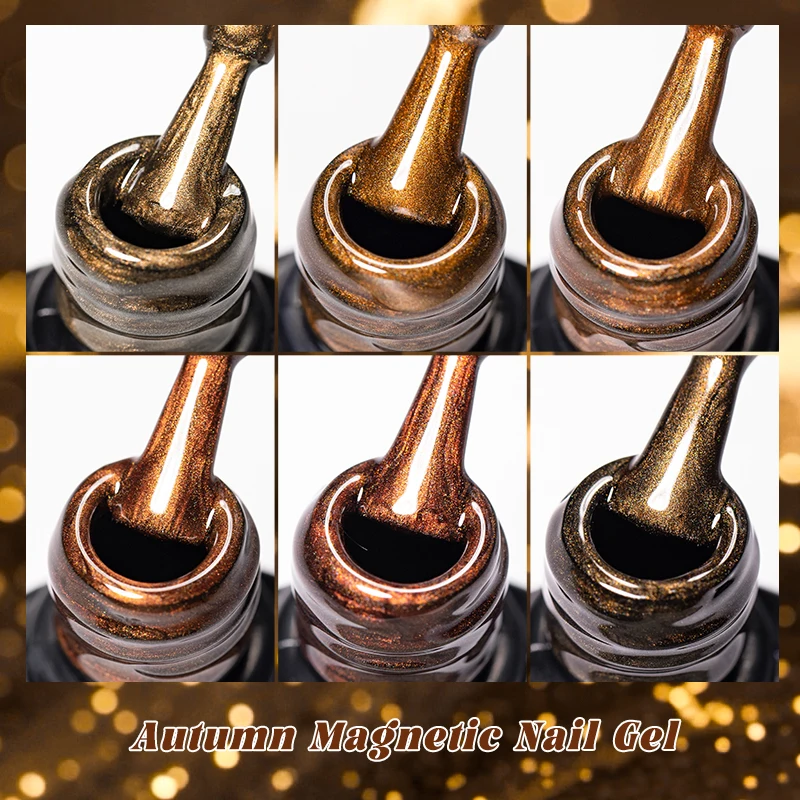 Vernis à ongles Gel magnétique marron ambre clair de lune chat, série café, automne hiver, verre de gelée, œil de chat, Gel UV à tremper, 7ml