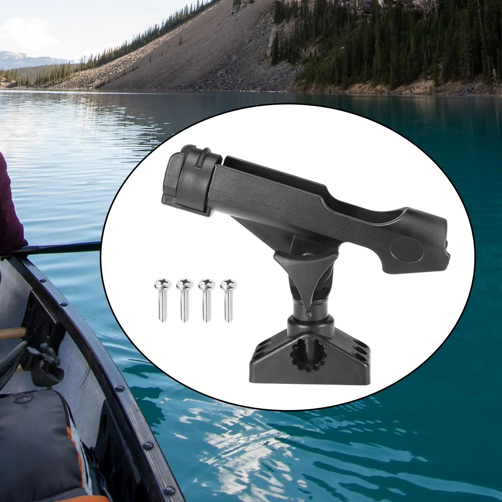 Boat Fishing Rod Holder 360 Degree Adjustable Sturdy Rail Mount Clamp on Rod Holder Fishing Rod Rack for Dock Pontoon Kayak