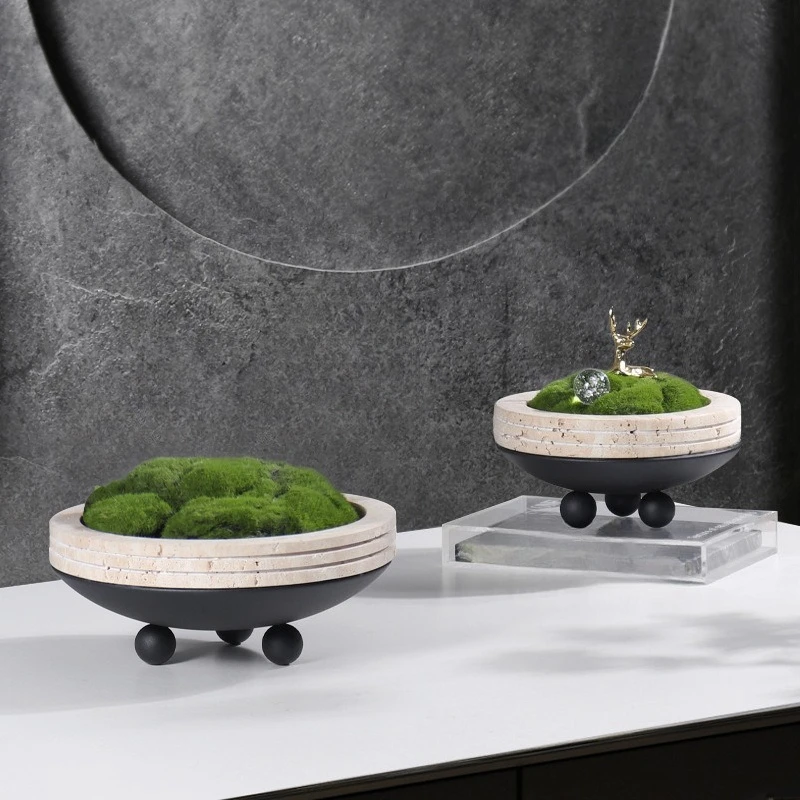 زخرفة نباتية حديثة وبسيطة على شكل طحلب رخامي، أدوات زهور على سطح الطاولة لغرفة المعيشة وغرفة الطعام