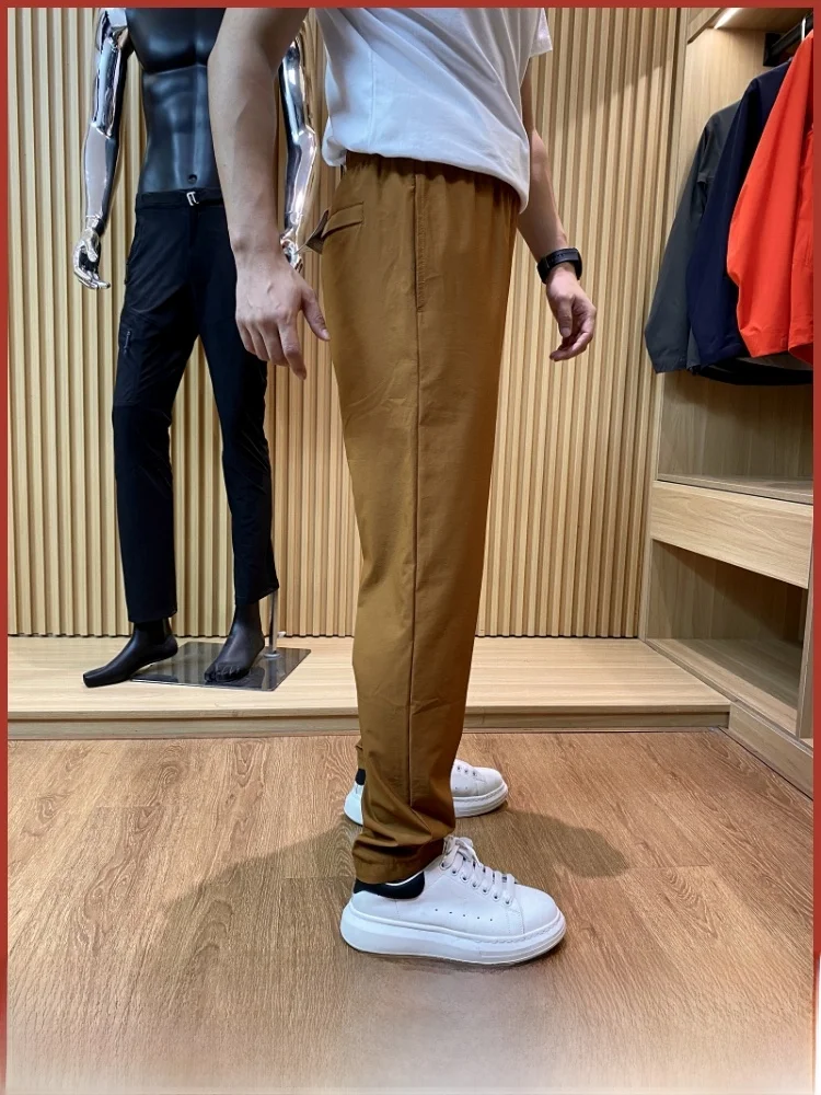 

Men's Summer New Pure Color Qui Dry Breathable Outdoor Soft ell Casual Pants Straight Leg Long Trousers Youth Daily Wear