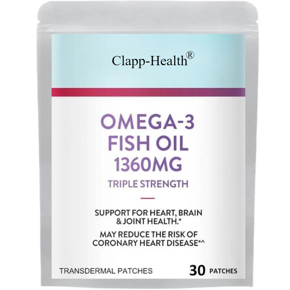 30 Patches Omega-3 Fish Oil Transdermal Patches Heart , Cardio Support, Rapid-release