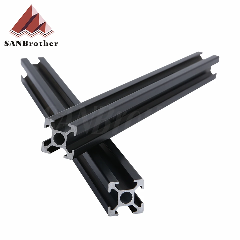 1Pc Black 2020 Europese Standaard Geanodiseerd Aluminium Profiel Extrusie 100Mm-800Mm Lengte Lineaire Rail 500Mm voor Cnc 3D Printer