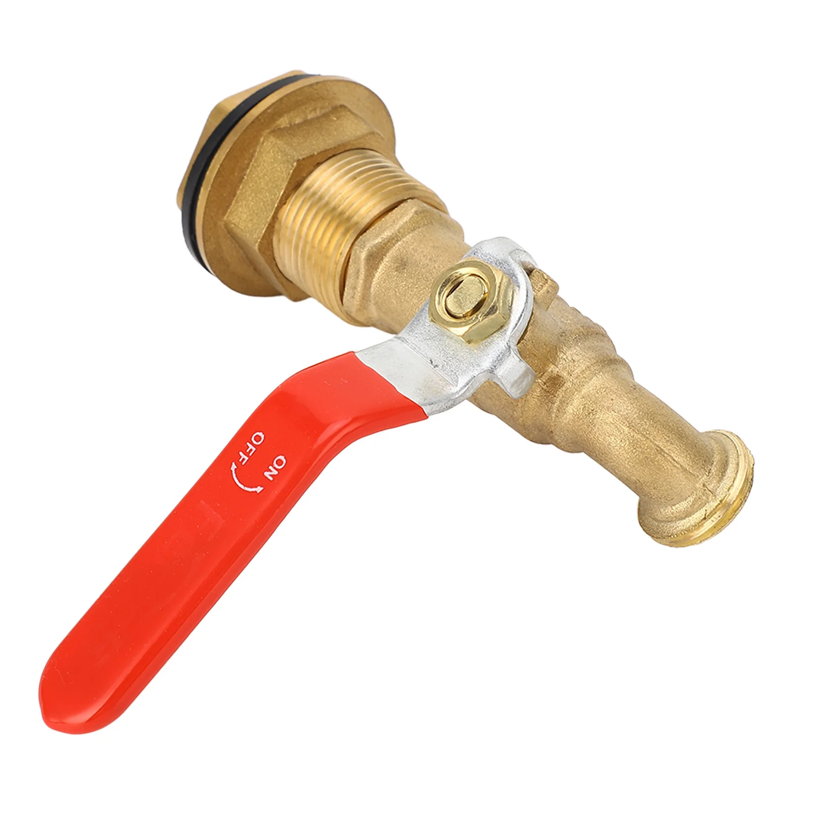 ก๊อกน้ำทองเหลืองขนาด 1/2 นิ้ว แบบลูกปืนแข็งหมุน 1/4 รอบ สำหรับถังน้ำฝน ถังเก็บน้ำ ถังอาบน้ำ อ่างอาบน้ำ สระว่ายน้ำ