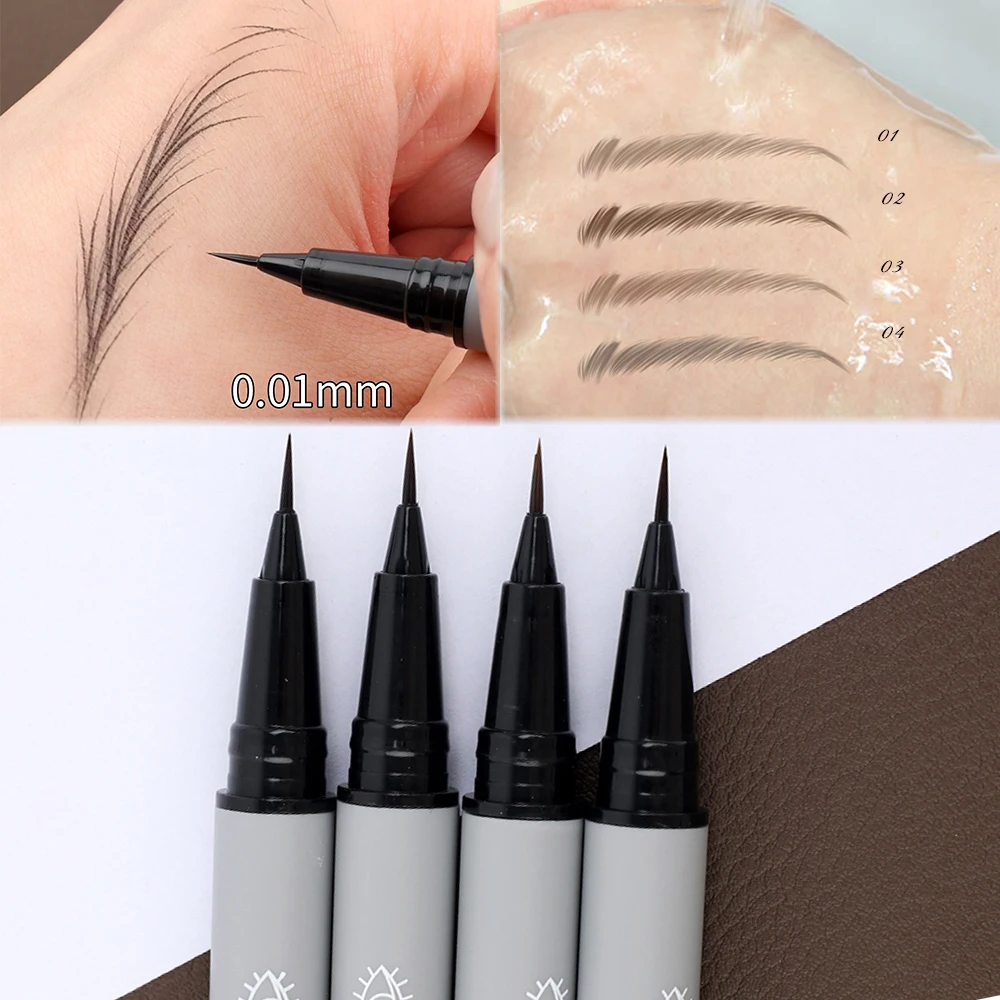 Wasserflüssiger Augenbrauenstift, wasserdicht, langlebig, kein Ausblühen, Eyeliner, liegender Seidenraupe, ultrafeiner Augenbrauen-Tattoo-Stift, Make-up