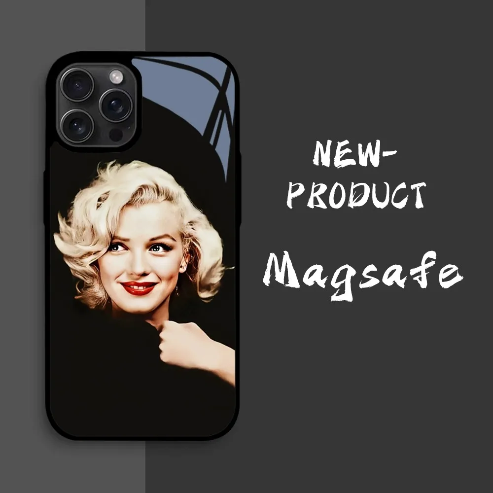 Sexy Girl M-Marilyns M-Monroes Phone Case For iPhone16 15 14 13 12 11 Pro Xs Max Mini XR X 7 8 Plus luxury Mirror Hard Funda