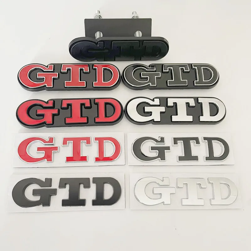 3D Metal Front Grille GTD Logo Emblem Rear Trunk Badge Stickers For Volkswagen VW Golf 2 4 5 6 7 R MK2 MK3 MK4 Car Accessories