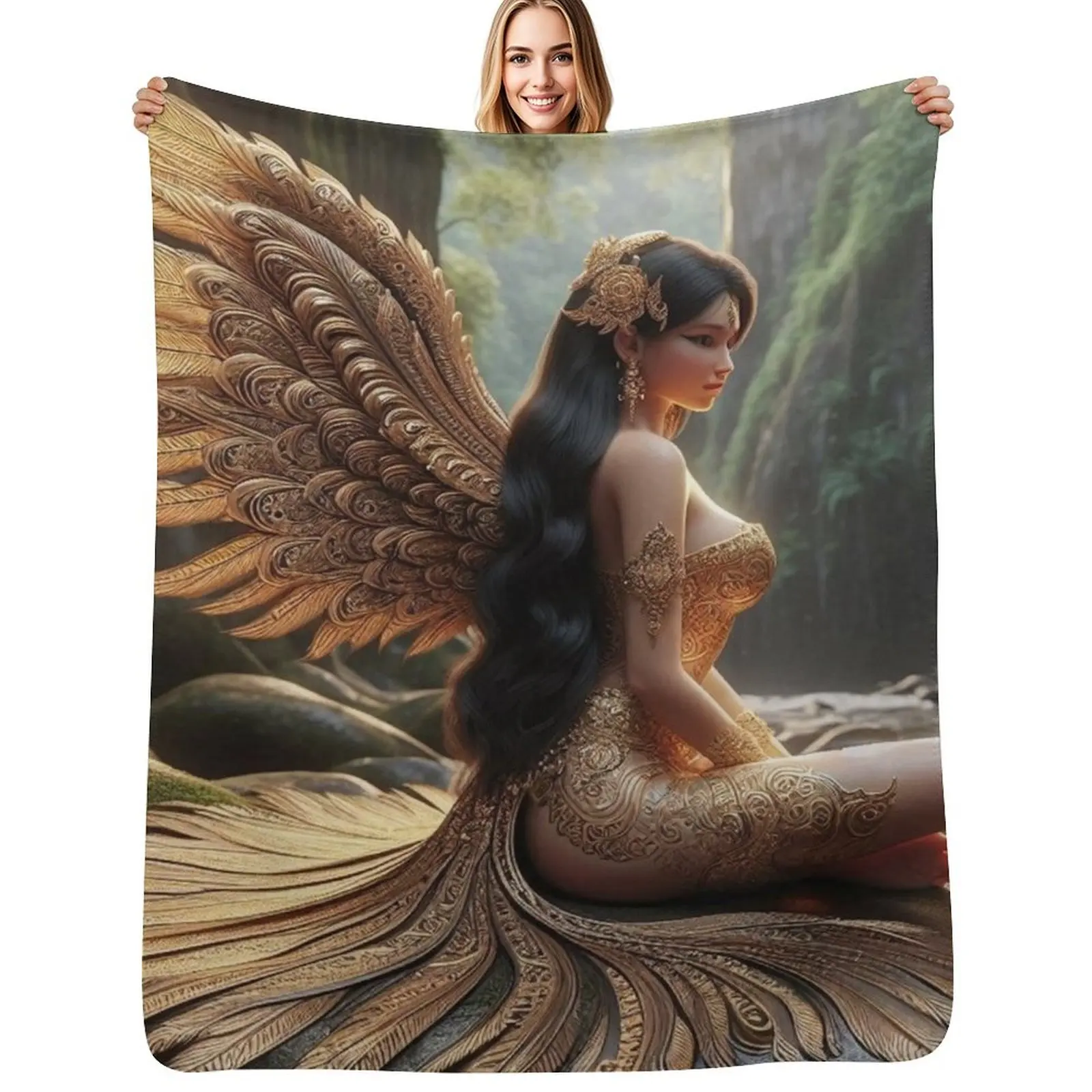

Angel Throw Blanket Hairys Comforter Hair cosplay anime Blankets