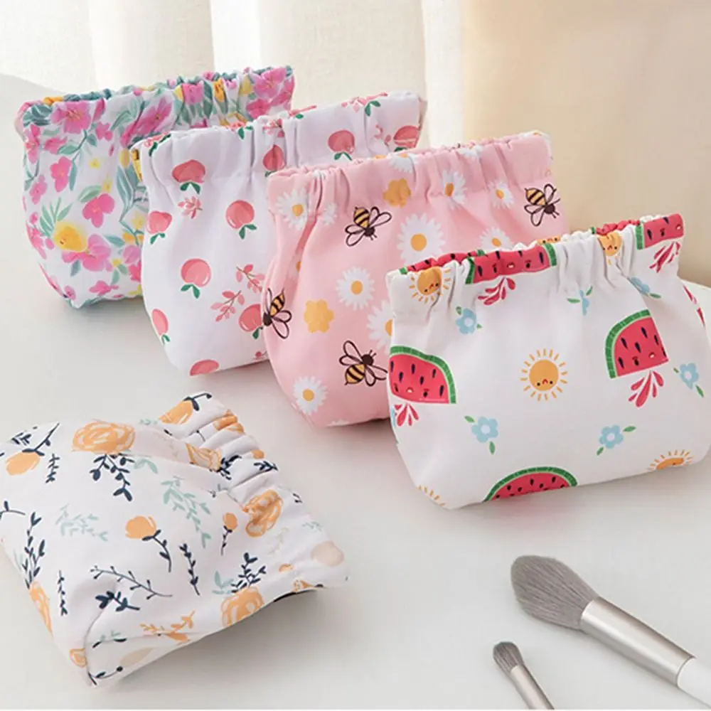 

Fashion Cloth Shrapnel Bag Automatic Closing Portable Cosmetic Bag Coin Purses