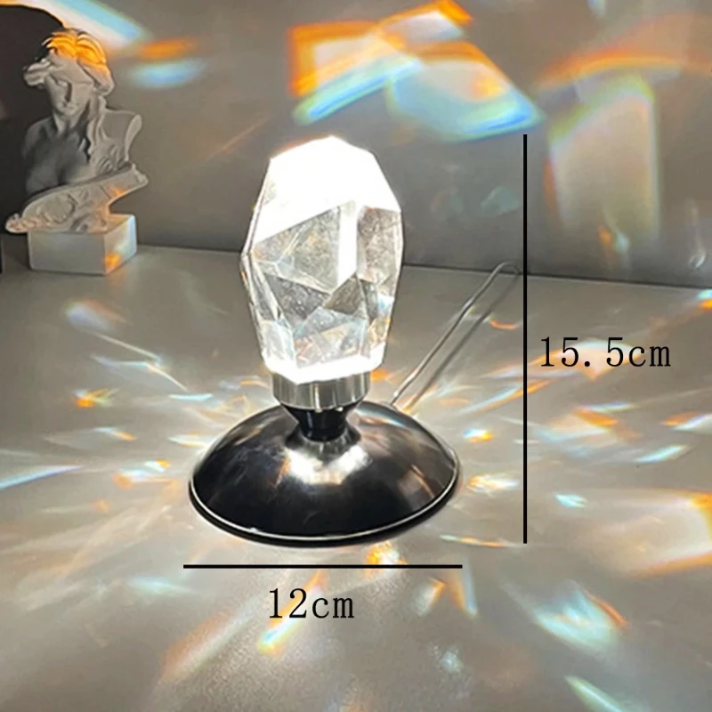 Lampada da tavolo con diamanti in cristallo 16 colori che cambiano lampada da Bar USB luce notturna a distanza atmosfera romantica luce da comodino per la decorazione domestica