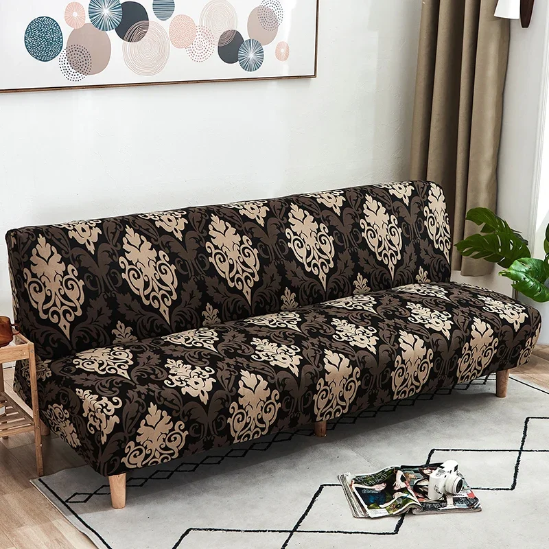 Sofa Bed Cover Armless Printed Foldding Elastic Couch Bench Slipcover for Home Hotel Banquet Office Modern Big Sofas Fundas Sofa