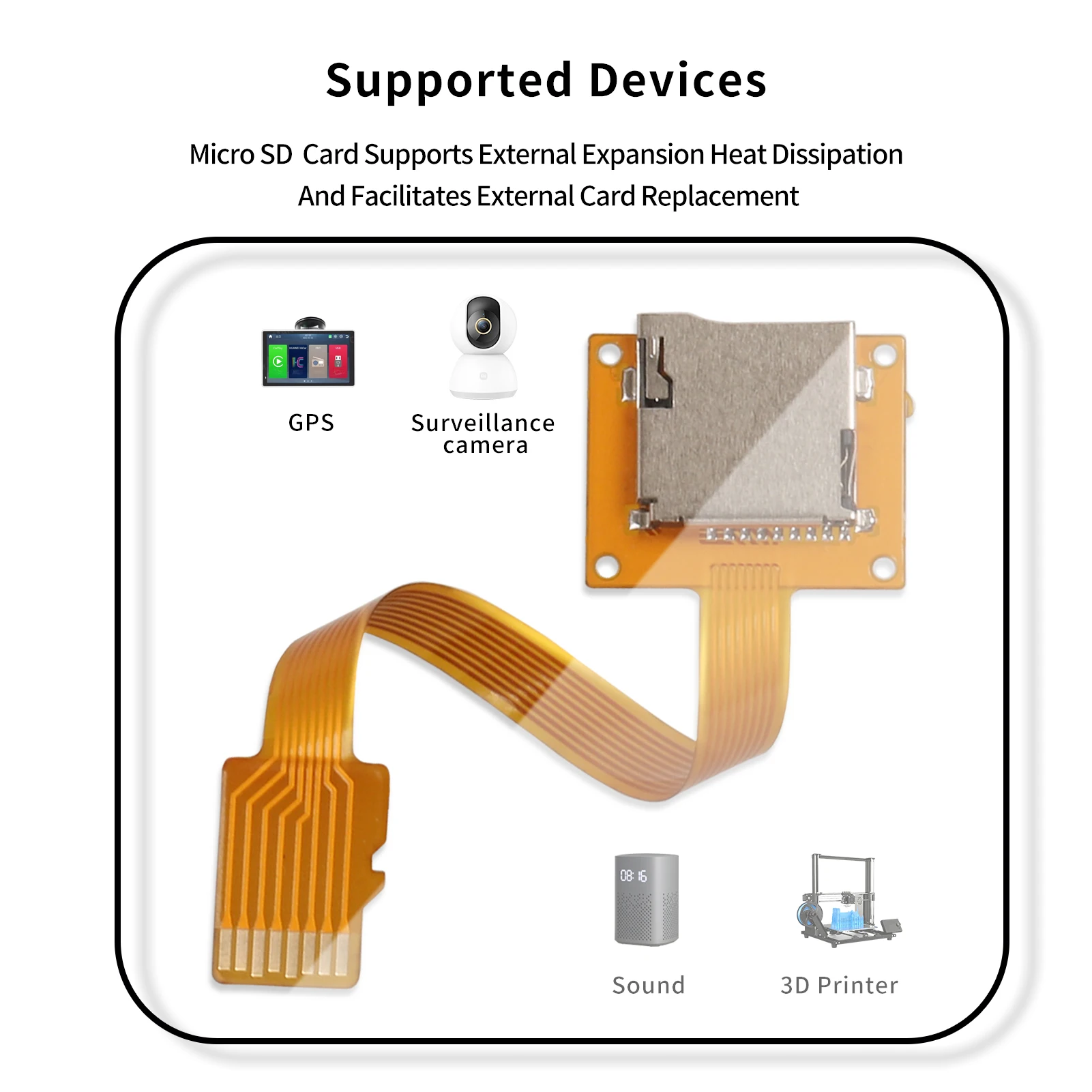 Micro SD Card Extension Cable TF Card Adapter with Screw Holes Micro SD Card External Card Holder Prevents Holder Wear and Tear