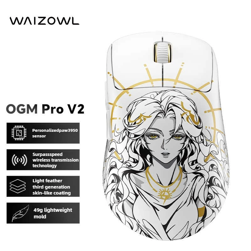 Waizowl Ogm Pro V2 Gaming Mouse 8k 2.4G Wireless Bluetooth 3 Mode Lightweight Nordic Paw3950 32000dpi Office Gamer Custom Mouse