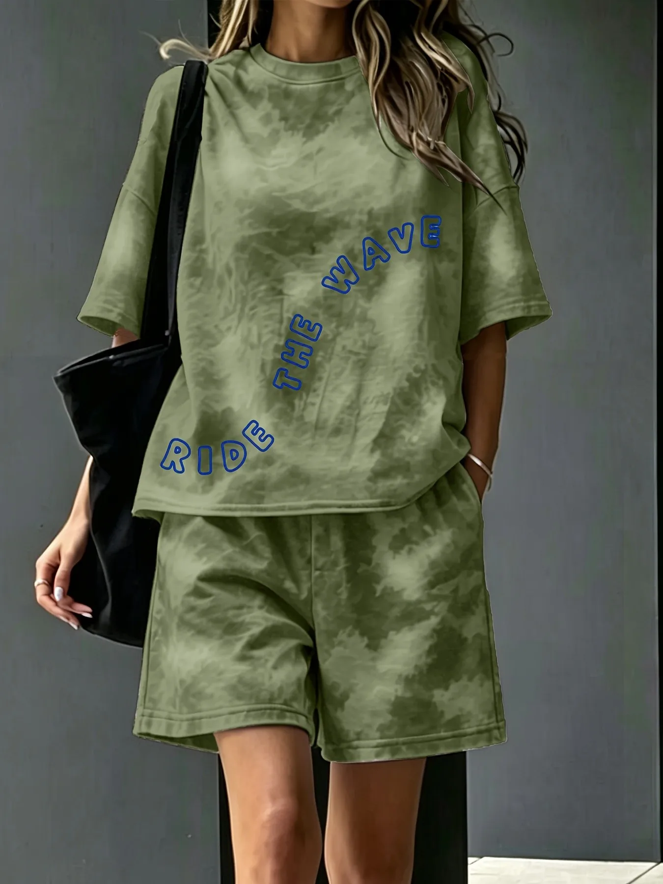 2026 summer new style street fashion casual easy-matching comfortable 3D letter pattern printed women's short-sleeved shorts set