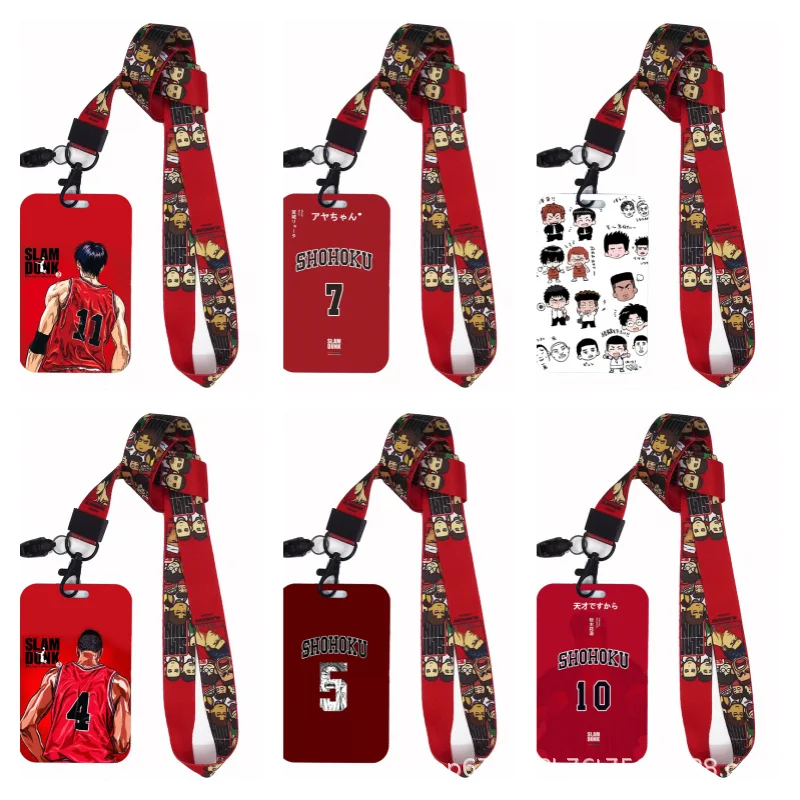 SLAM DUNK Credit Card ID Card Holder Bag Student Women Travel Bank Bus Business Card Cover Badge Accessories Lanyard Straps Gift