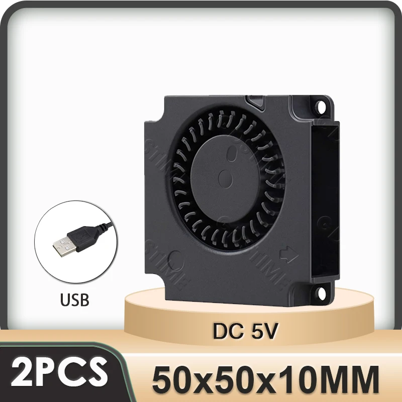 

2 шт. Gdstime DC 5 В 50x50x10 мм USB турбонагнетатель 5010 высокоскоростной охлаждающий вентилятор Кулер Радиатор 50 мм радиальный охлаждающий вентилятор для 3D-принтера