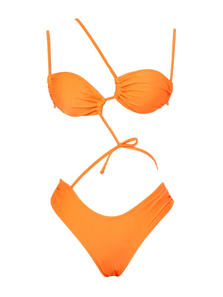 

Сплошной цвет бикини, женские купальники из двух предметов, 2026, бандажный купальник, сексуальный купальный костюм, бразильская пляжная одежда, лето