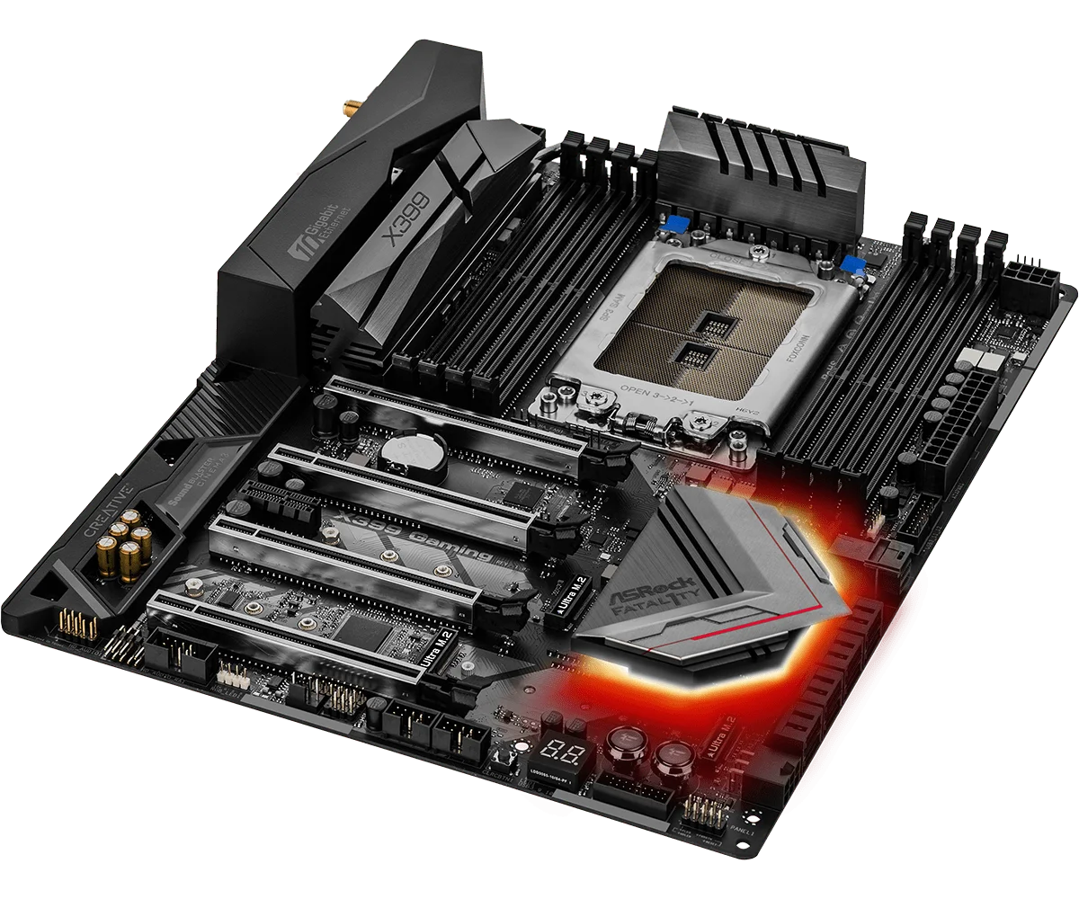 Imagem -03 - Placa-mãe Gamer Profissional Asrock Fatal1ty X399 Ddr4 Amd Suporte Tr4 tr 1950x 2970wx 1900x cu Pcie 3.0 Nvme Ssd