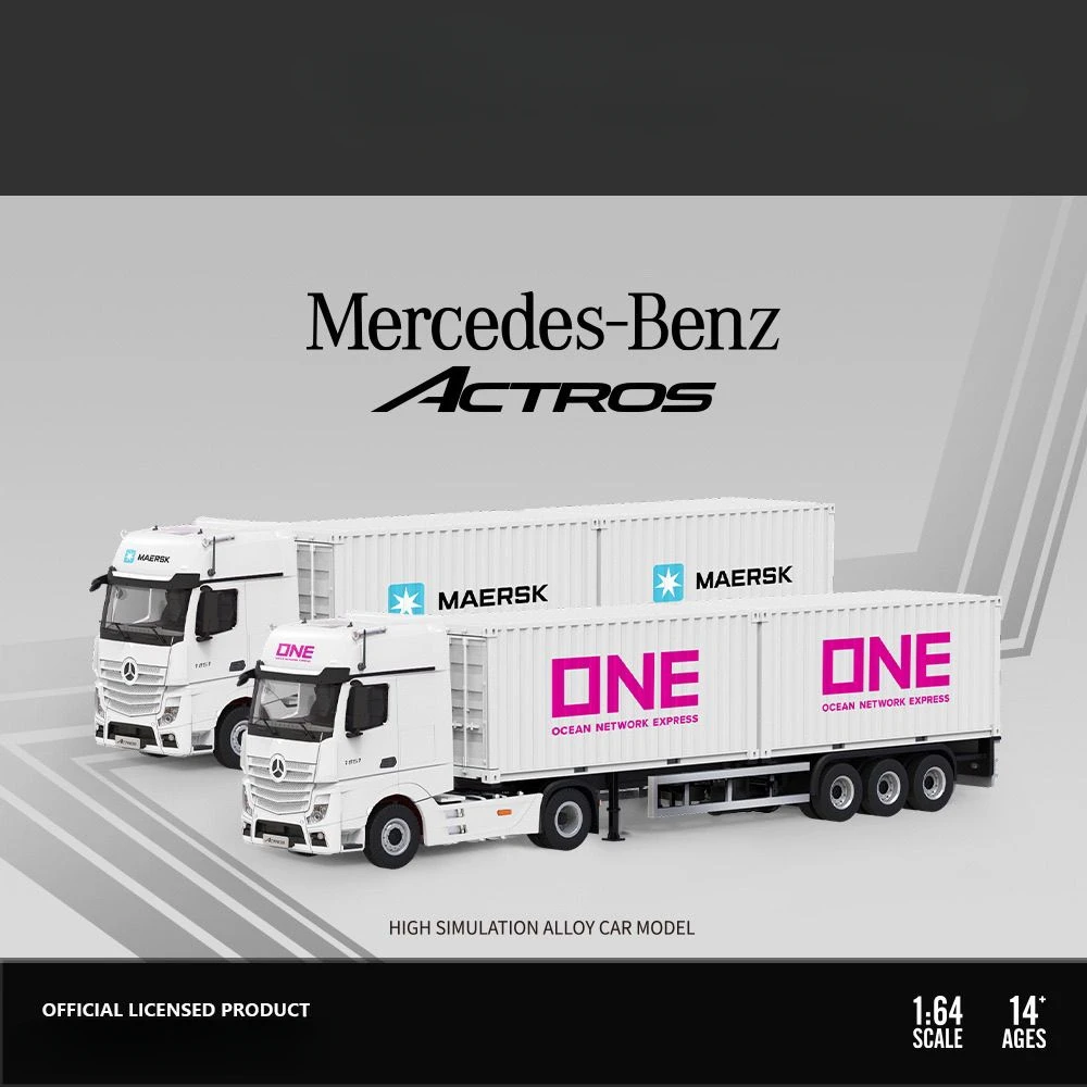 

TimeMicro & Perka1:64 Mercedes-Benz Actros контейнер MAERSK один сплав модель автомобиля