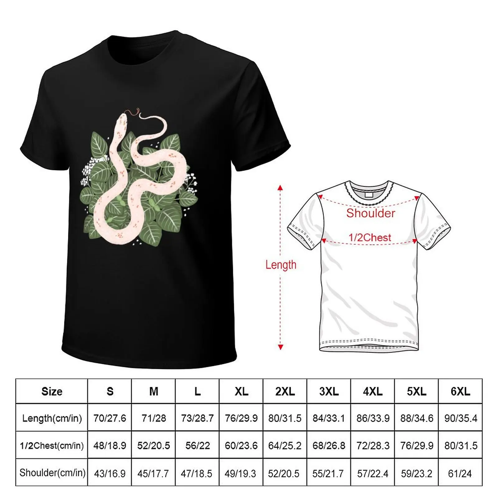 Palmetto Corn Snake and Silver Nerve Plant T-Shirt man t shirt luxury T-Shirt