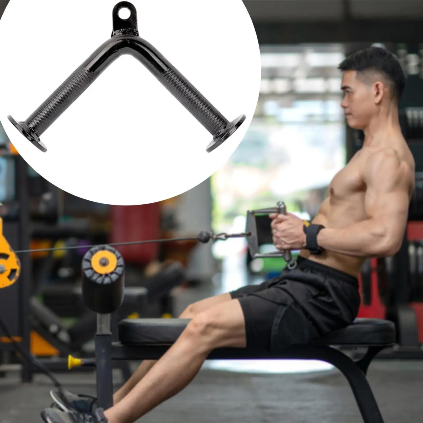 Tricep Press Down Bar Professional V Shaped Bar LAT Pulldown Bar for Strength Training Home Gym Fitness Pulley System Deadlift