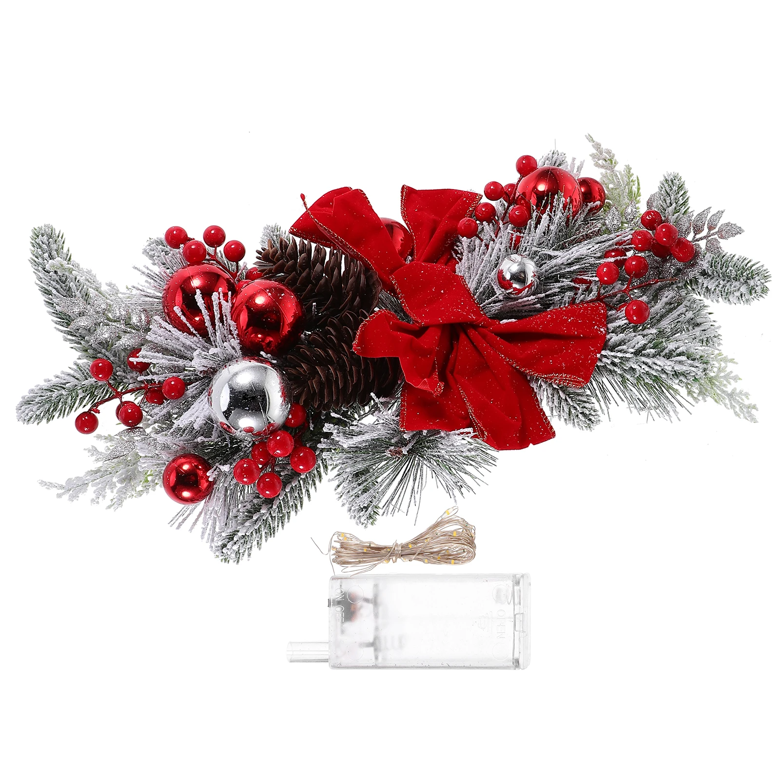 

Christmas Luminous Pendant Glowing Wreath Ornament Door Decoration Party Favor Bright Wreath For Front Door Wall Stair Rail