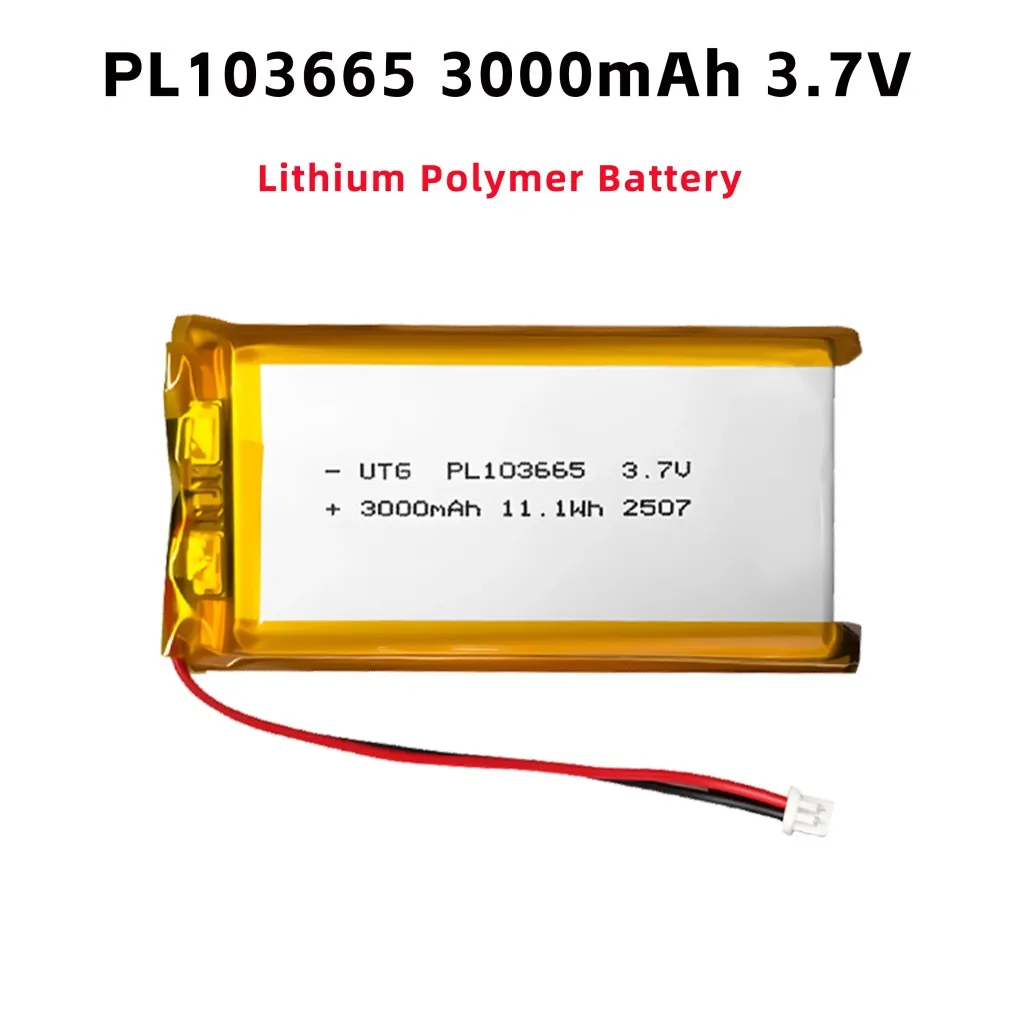 800mAh/3000mAh Polymer Lithium Rechargeable Battery PL103665 PL802540 Jst 1.25 2pin Plug for Camera GPS Navigator MP5