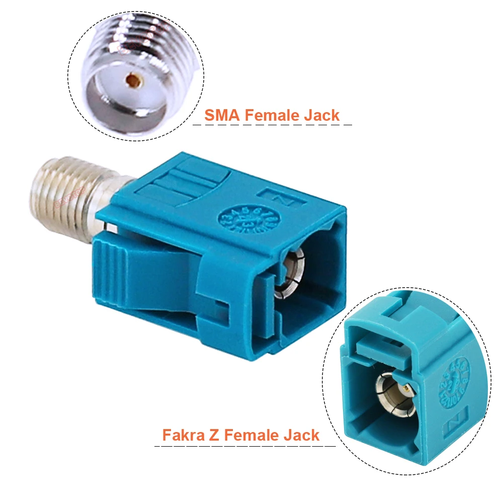 2PCS/LOT SMA to Fakra Adapter SMA Female to Fakra Female Jack Code A/B/C/D/E/F/G/H/I/K/Z BEVOTOP RF Adaptor