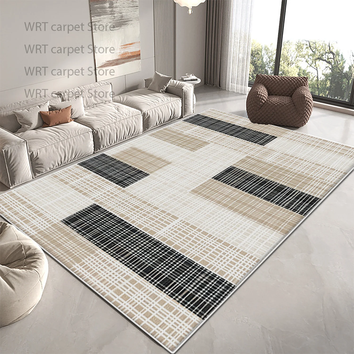 Nordic Geometric Minimalism Carpet for Living Room Decor Home Sofa Fluffy Soft Bedroom Rug Washable Bathroom Entrance Door Mat
