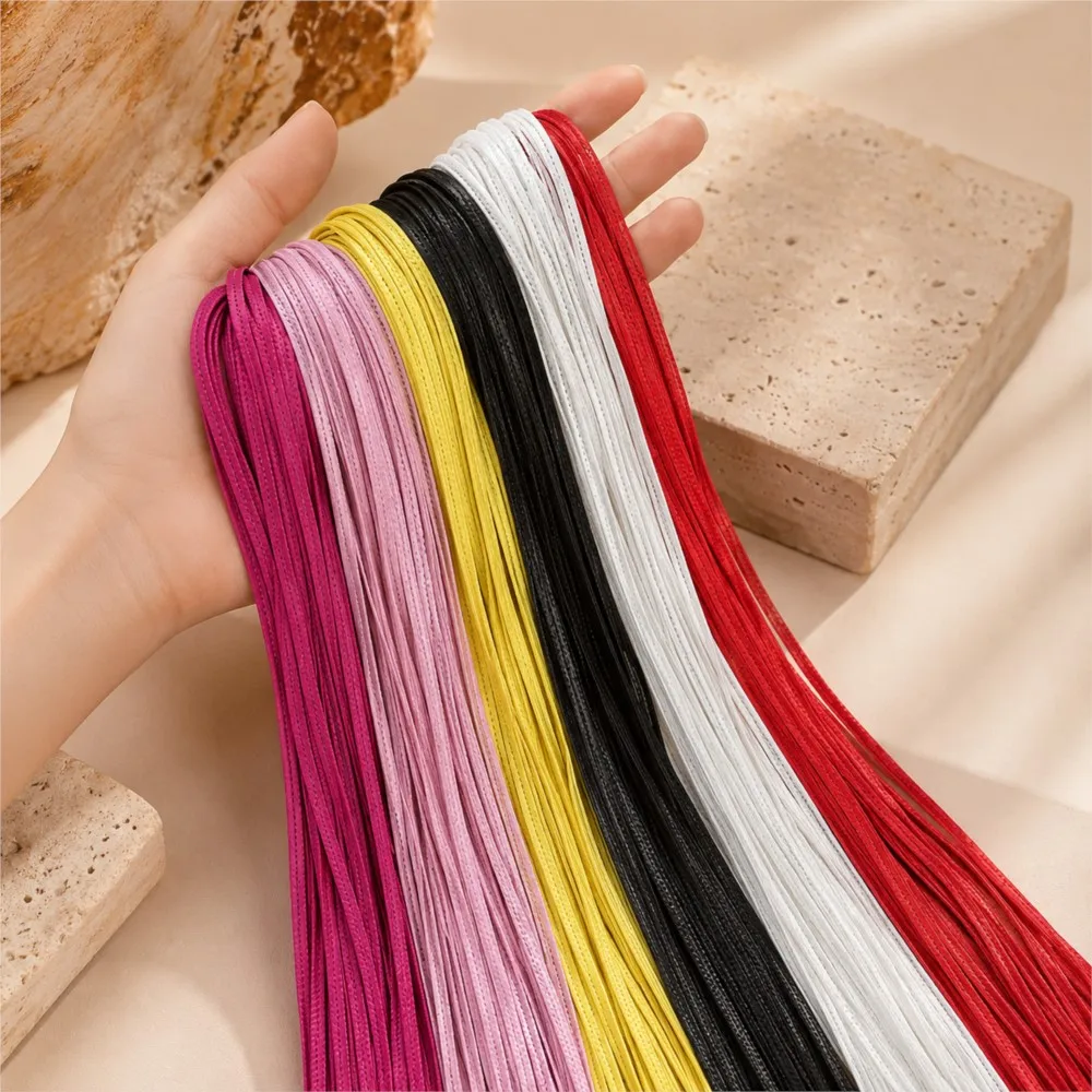 2Meter Colorful 5mm Flat PU Leather Cord Waist Chain Bracelet Belt Bag Handle for DIY Jewelry Making Accessories Materials Craft