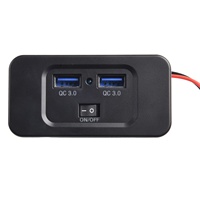 12V-24V QC 3.0 Dual USB Car Fast Charger Socket Power ON/OFF Outlet Panel Adapter For Truck Camper Caravan Accessories