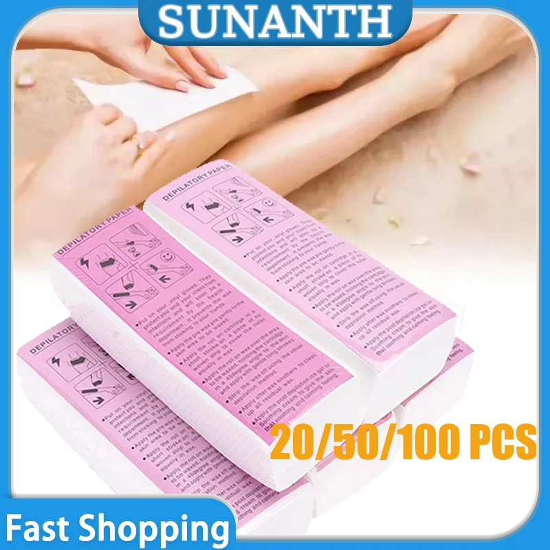 

100PCS/50PCS/20PCS Wax Strips Paper Professional Body Leg Arm Hair Removal Tool For Soft Wax Hair Removal High Quality Wax Paper