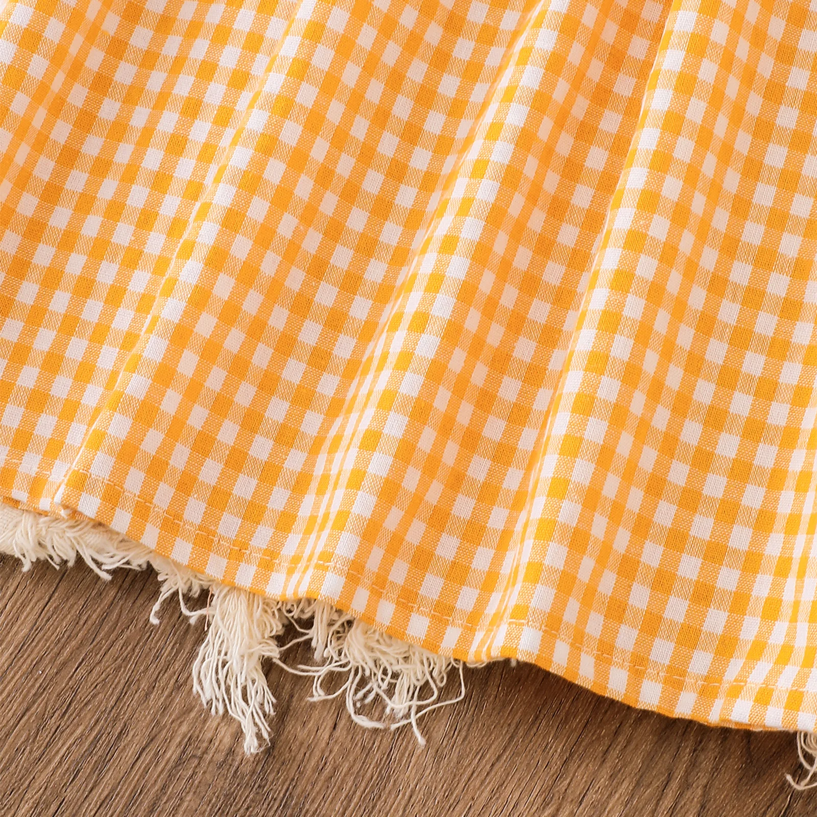 Summer baby girl toddler school season orange bow apple embroidery small fly sleeve skirt sweet and cute