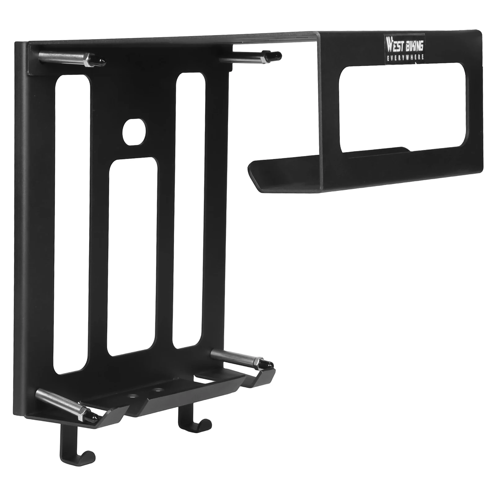 

Bicycle Wall Mount Rack with Shelf and Hooks Road Bike Mounted Parking Rack Can Hold Up To 55 Lbs for Garage Or Indoor Use