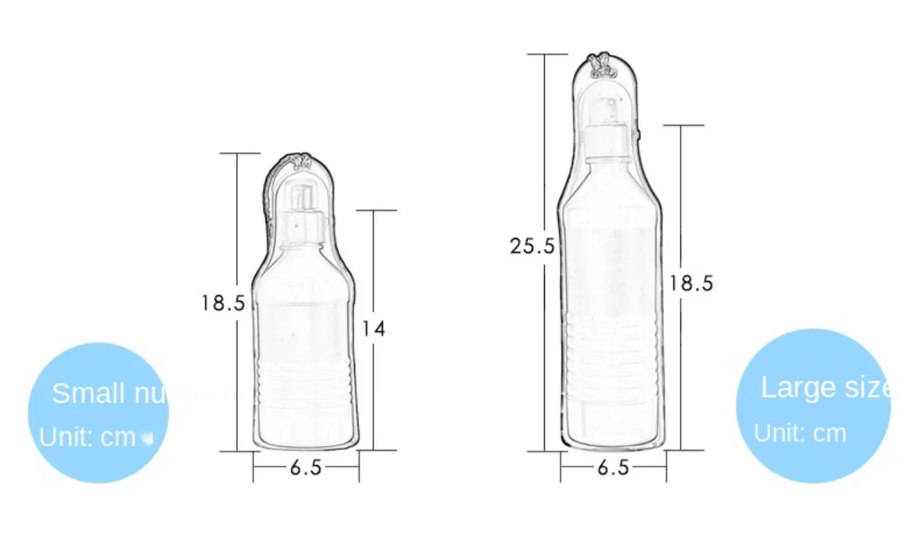 زجاجة ماء بلاستيكية محمولة للحيوانات الأليفة ، السفر في الهواء الطلق ، تغذية مياه الشرب ، وعاء قابل للطي ، أطباق الكلب ، 750 مللي