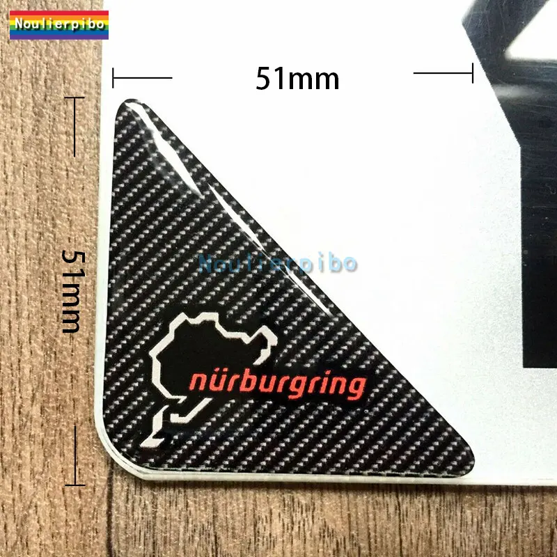 3D Car Sticker 2x Nurburgring Track Car Reg License Plate Corner Dome Sticker Gel Decal Car License Plate Special Vinyl Decal