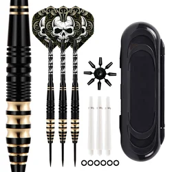 3 PCS Professional Brass Darts with Free Case 23g Steel Tip Darts Iron Copper Barrel for Indoor Game Sports