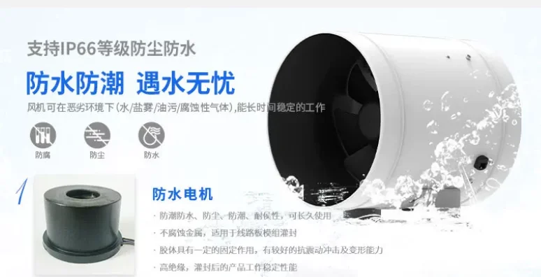 

4/8 inch waterproof high-speed variable-frequency pipe fan outdoor exhaust fan