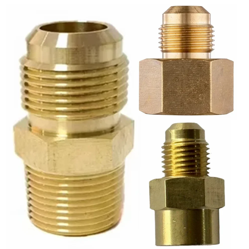 Flare Brass Pipe Fitting for Air Conditioner, Fitting for Air Conditioner, Feminino e Masculino, NPT, BSP, 1/8 in, 1/4 in, 3/8 in, 1/2 in, 3/4 in, 1/8 in, 1/4 dentro, 3/8 dentro, 1/2 dentro, 1/8 dentro, 3/16 dentro, 1/4 dentro, 5/16 dentro