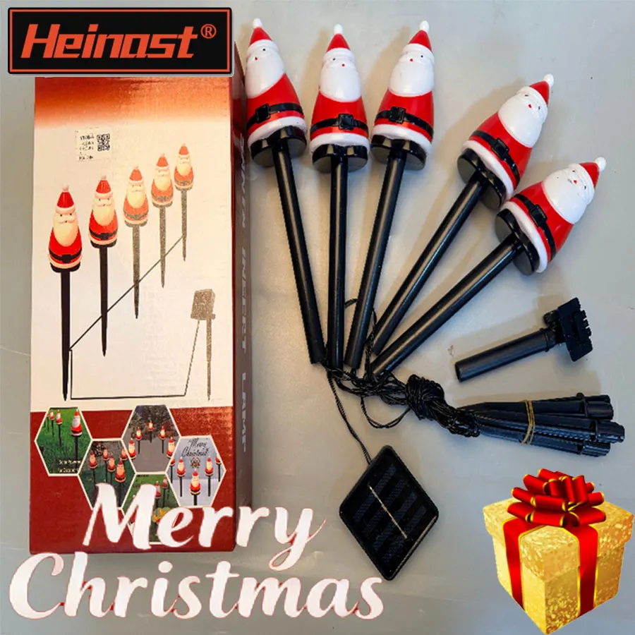 

Рождественские солнечные светодиодные фонари Санта-Клаус Рождественские уличные садовые декоративные фонари Ночная лампа Водонепроницаемая для улицы