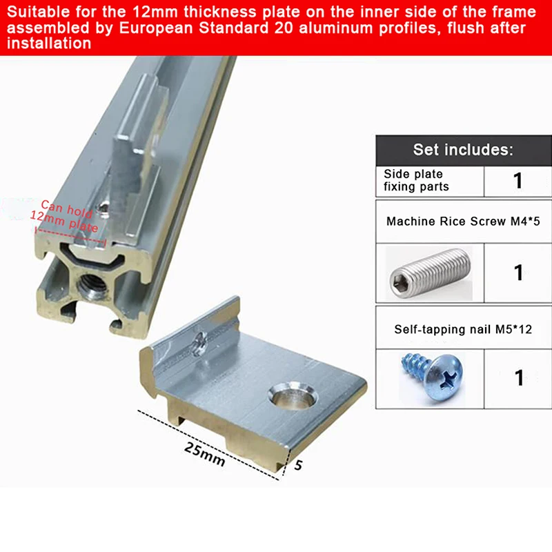 1Set Aksesori Braket Panel Samping Bagian Pemasangan Profil Aluminium 2020 3030 4040