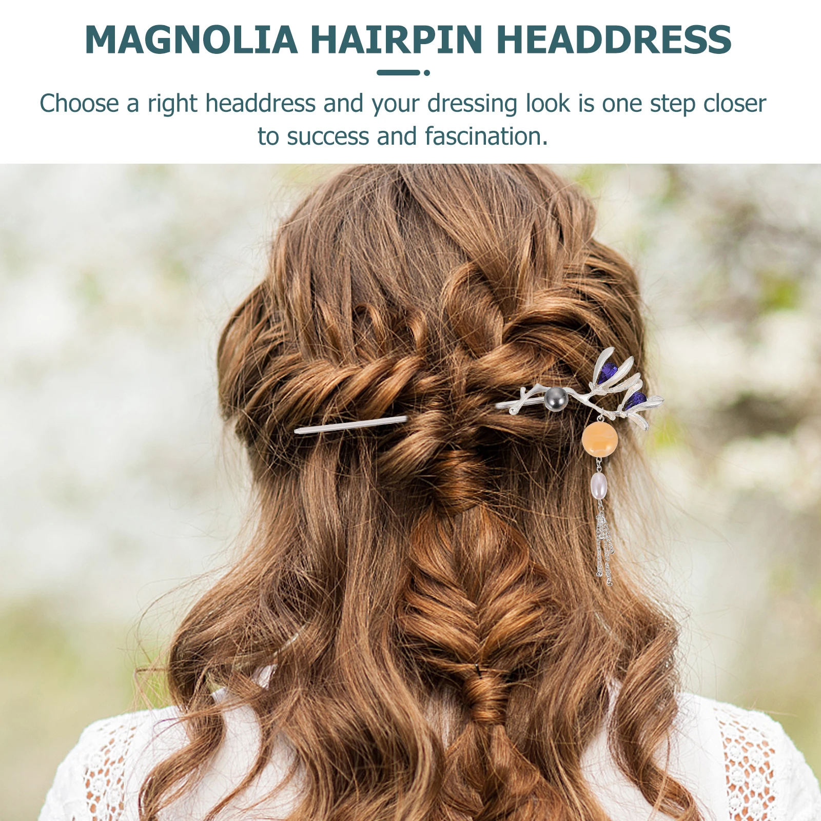 

Magnificent Magnolia Hairpin Elegant Retro Hanfu Style Hair Stick Decorative Tassel Hair Decor Accessory Accessories