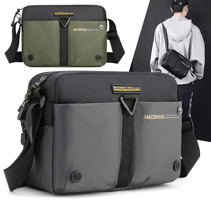 

ТОП Нейлоновая водонепроницаемая сумка через плечо Мужская сумка через плечо большой вместимости Легкая нагрудная сумка для путешествий на открытом воздухе