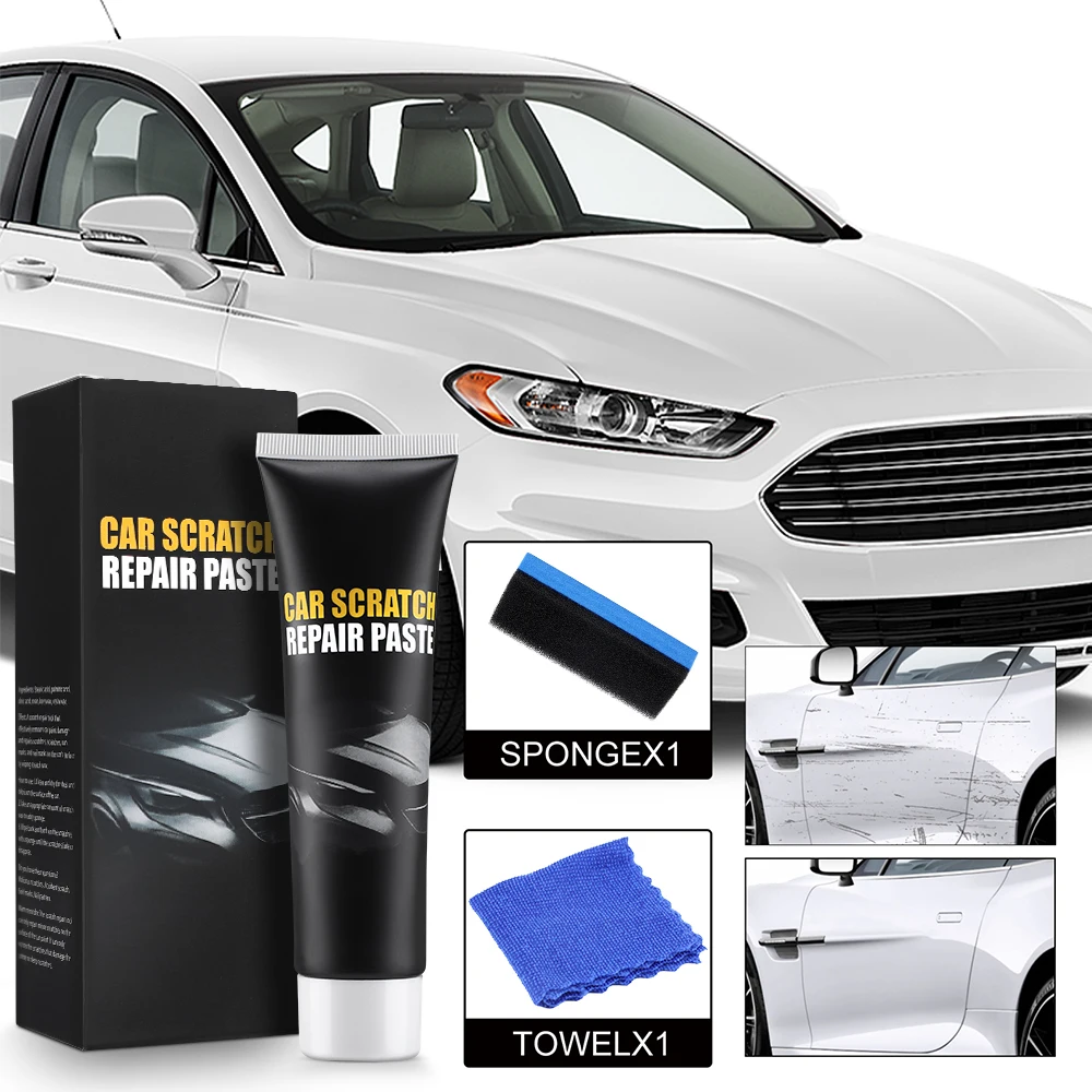 Car Scratch Remover Car Polishing Paste with Sponge Car Body Paint Care Kit  Repair Paste Car Beauty Renovation 120g